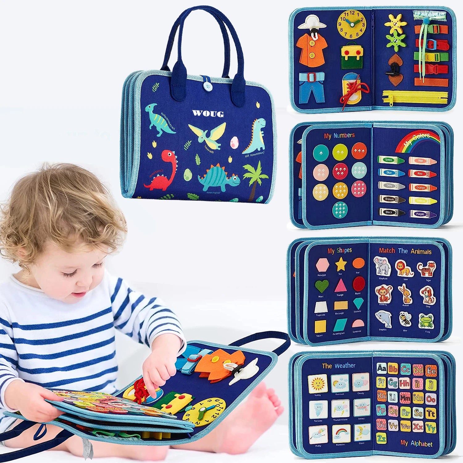 🧩 Montessori Busy Board – Travel-Friendly Toy for Little Learners! 🎀🧦✈️ - ThiGui