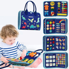 🧩 Montessori Busy Board – Travel-Friendly Toy for Little Learners! 🎀🧦✈️ - ThiGui