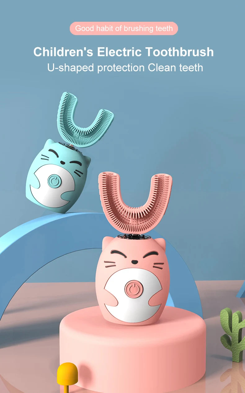 🪥⚡ Smart U-Shaped Electric Toothbrush – 360° Clean & Sonic Magic for Little Smiles! 😁👧👦 - ThiGui