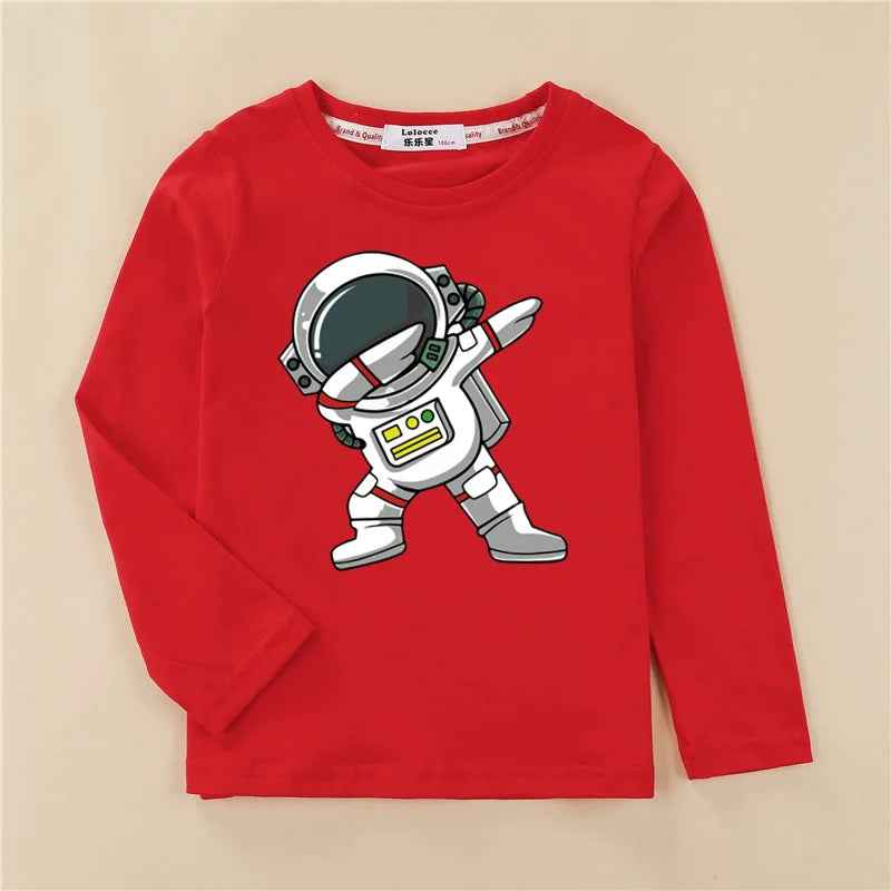 🚀 Out-of-This-World Style! Astronaut Long Sleeve Tee for Boys (3–14Y) 🌌🧒 - ThiGui