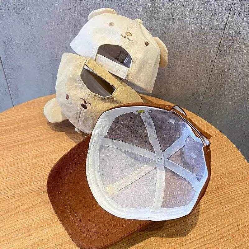 🐻Cutest Little Bear Cap – Soft Cotton Summer Hat with Ears for Boys & Girls! - ThiGui