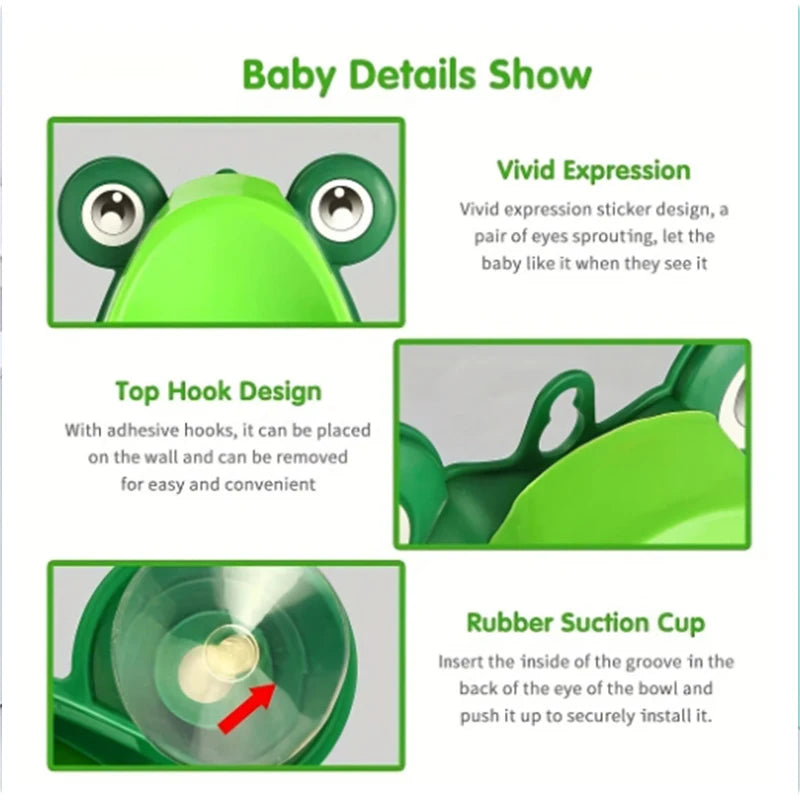 🐸 Froggy Fun Toilet Trainer – Wall-Mounted Urinal for Little Boys 🚽💦 - ThiGui