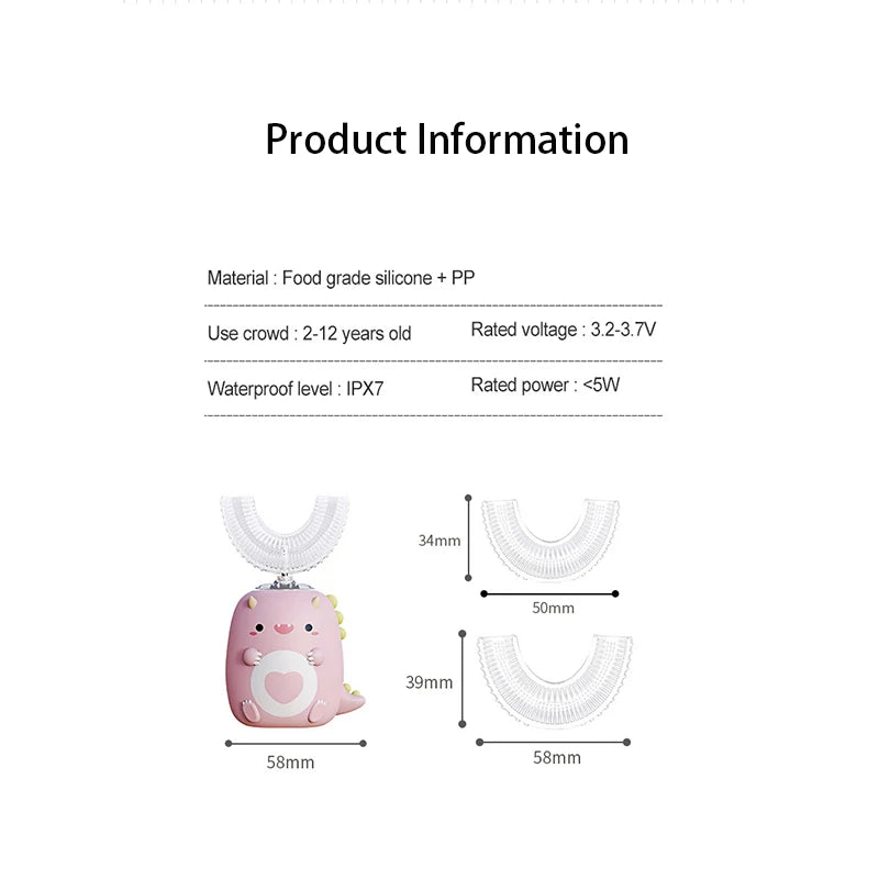 🪥⚡ Smart U-Shaped Electric Toothbrush – 360° Clean & Sonic Magic for Little Smiles! 😁👧👦 - ThiGui