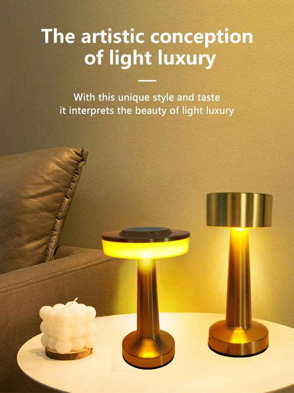 ✨ Touch, Glow & Go – Chic Rechargeable LED Table Lamp for Cosy Corners & Bedtime Calm - ThiGui