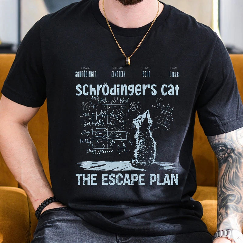 😼 Cool Cat Escape Plan T-Shirt – Geeky Style for Boys Who Dare to Stand Out 🖤 - ThiGui