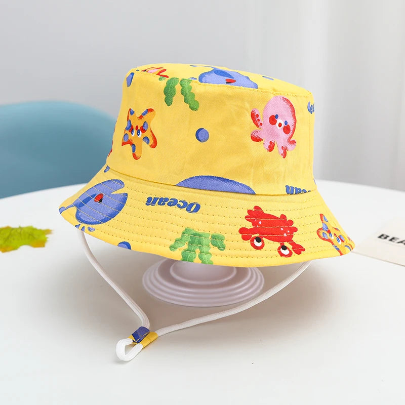 🌞 Sunshine-Ready! Adorable Cartoon Bucket Hat for Babies & Toddlers 🧢🦕 - ThiGui