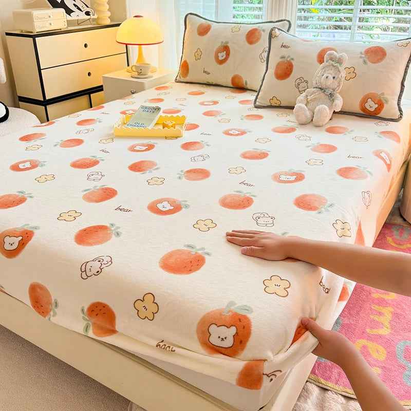 🛏️Snuggle-Ready! Ultra-Soft Velvet Fitted Sheet for Winter Nights - ThiGui
