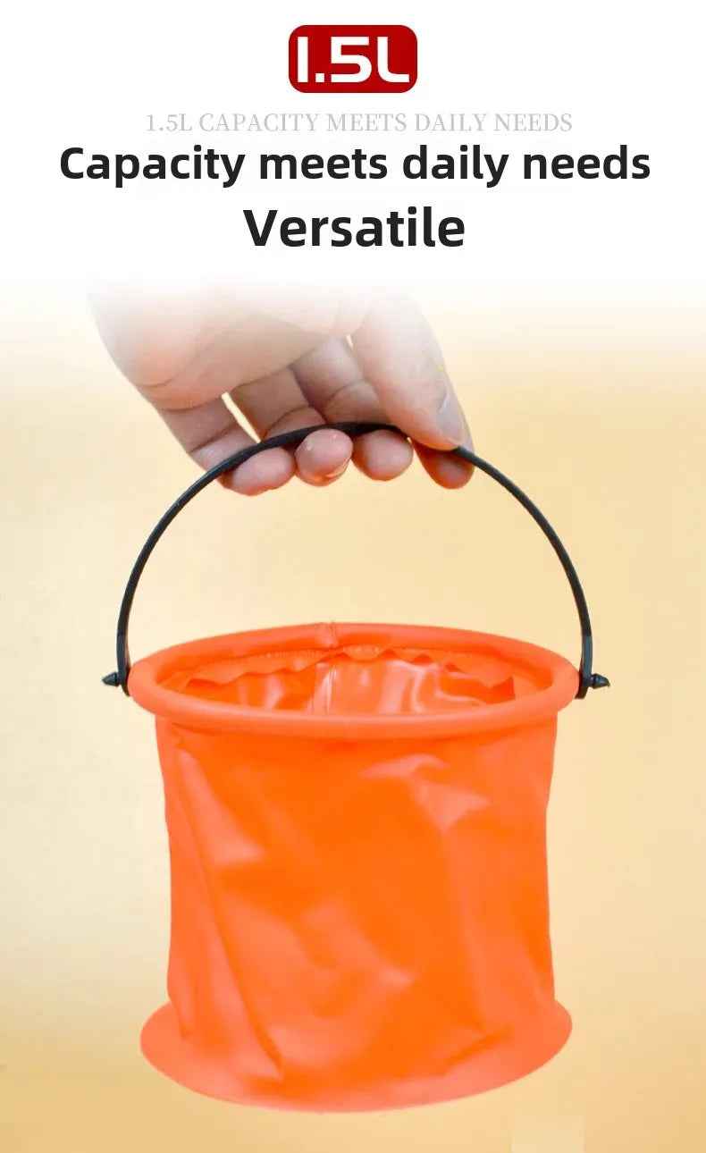 🎣 Handy Folding Bucket for Busy Days – Perfect for Fishing, Car Washes, and More! 🎣 - ThiGui