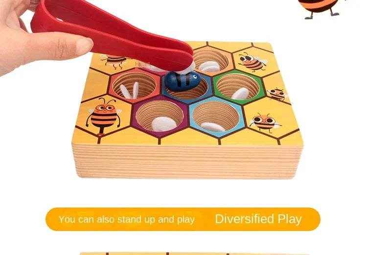 🌳Busy Bees Color Matching Game – Montessori Wooden Fun for Clever Little Hands - ThiGui