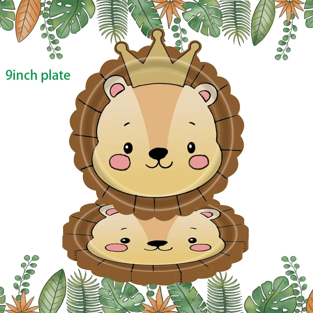 🦁🦓 Jungle Safari Party Tableware – Wild Fun for Little Explorers! 🎂🐘 - ThiGui