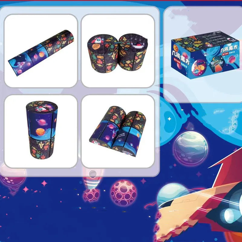 🧠 Smart Fun! Geometric Puzzle Cube Toy 🔄 | Shape-Shifting Fidget Game for Kids & Grown-Ups - ThiGui