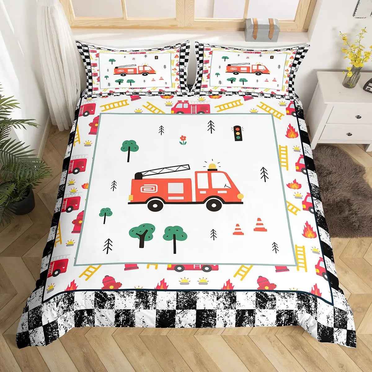 🚗Vroom into Dreamland! Colourful Car Duvet Set for Little Drivers 💤 - ThiGui
