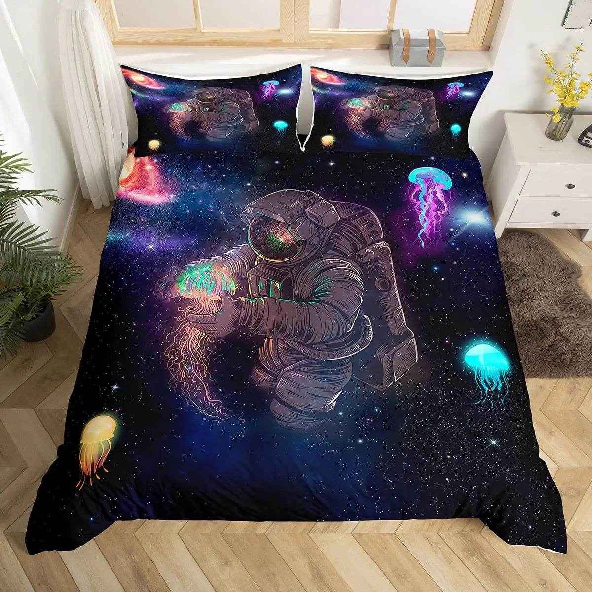 🛸 3D Space Dreams Duvet – Astronaut Bedding for Little Galaxy Explorers! - ThiGui