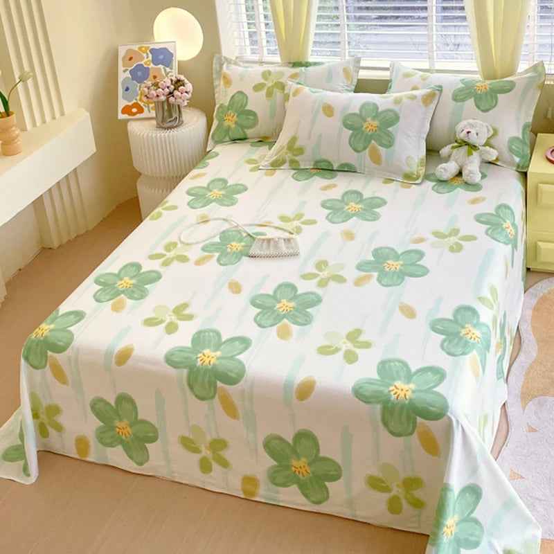 🛏️Fresh Flowers, Sweet Dreams – Soft Cotton Bed Sheet for Kids 🌸 - ThiGui