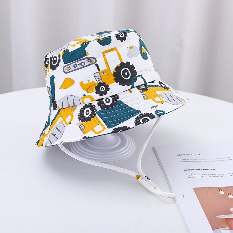 🌞 Sunshine-Ready! Adorable Cartoon Bucket Hat for Babies & Toddlers 🧢🦕 - ThiGui