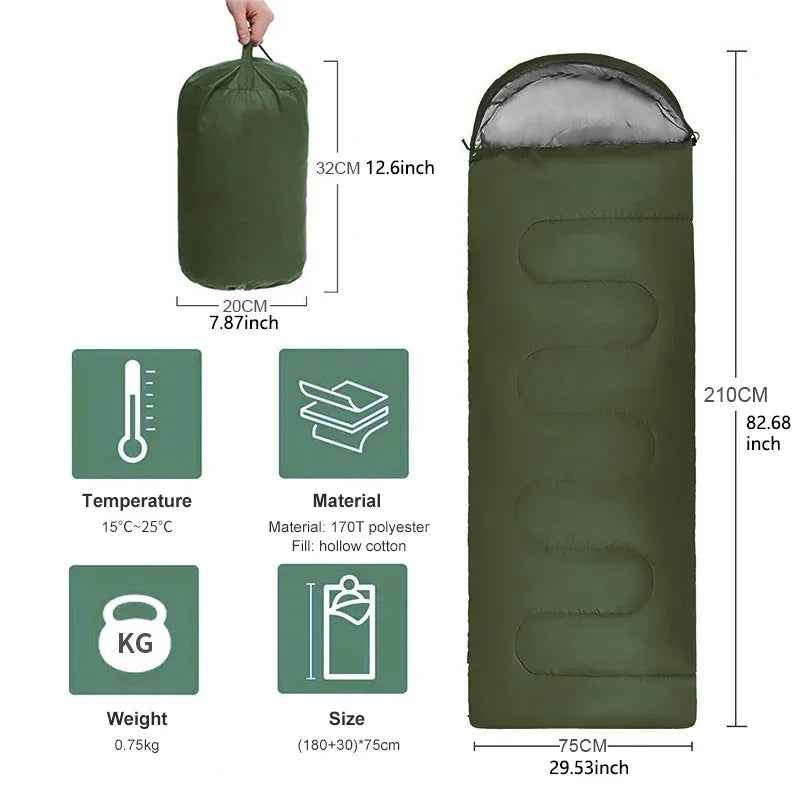 🌦️ 4-Season Adventure Buddy – Ultralight Waterproof Sleeping Bag 🏕️🌙 - ThiGui