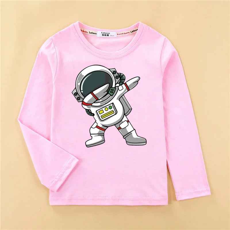 🚀 Out-of-This-World Style! Astronaut Long Sleeve Tee for Boys (3–14Y) 🌌🧒 - ThiGui