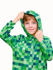 Creeper Game Character Costume 💚🎮 Fun Hooded Boys Jumpsuit - ThiGui