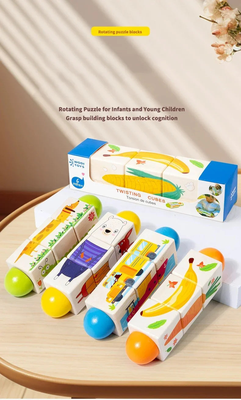 🧩 Spin & Match Wooden Puzzle – 3D Animal Block Fun for Clever Little Learners! 🐘🎨 - ThiGui