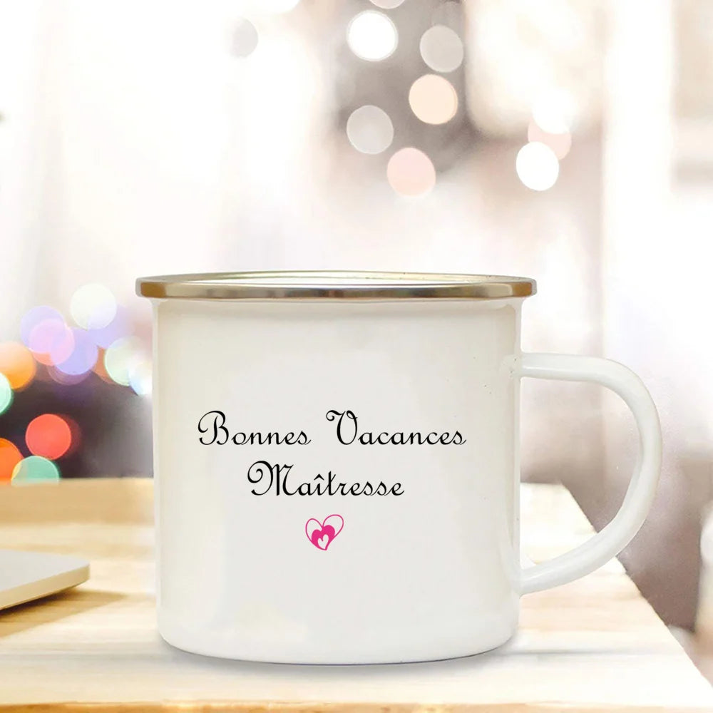 🍎 Super Teacher Enamel Mug – The Perfect Thank You Gift for a Lovely Mistress! 💐 - ThiGui