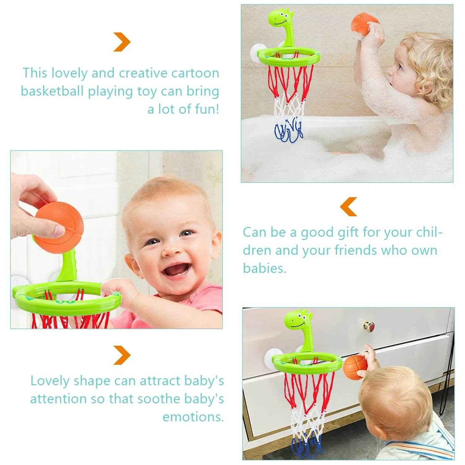 🏀Slam Dunk in the Tub! Fun Basketball Bath Toy Set for Splashy Playtime - ThiGui