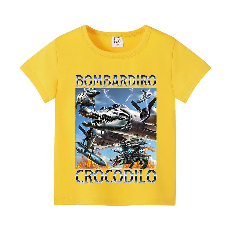 Tung Tung Shark Kids Tee 🦈😄 100% Cotton Brainrot Fun - ThiGui