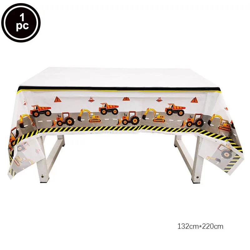 🚧 Party Zone Activated! Construction-Themed Tableware Set for Boys Who Dig Trucks 🛠️🎉 - ThiGui