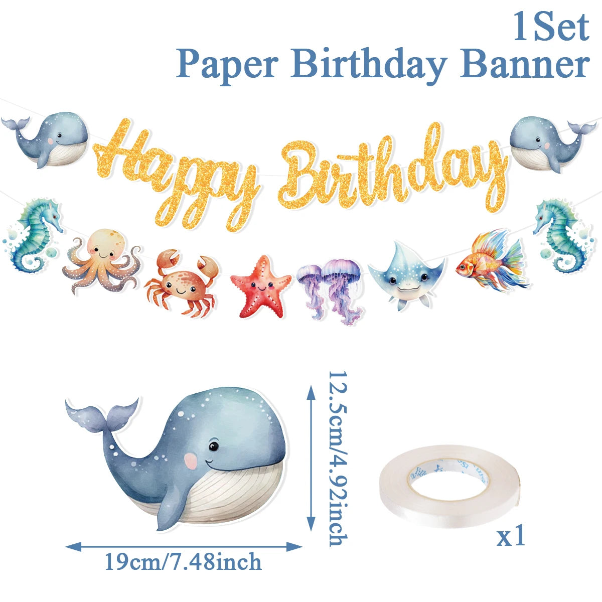 🐙🌊 Under the Sea Party Tableware – Ocean Fun for First Birthdays & Baby Showers! 🎂🐢 - ThiGui