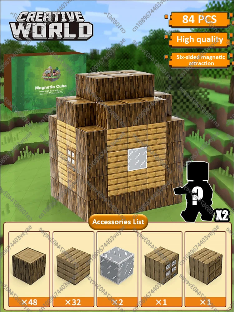 🧲 Build & Imagine! Magnetic Mine World Cube Set for Kids – Craft, Create, and Play 🎮🌍 - ThiGui