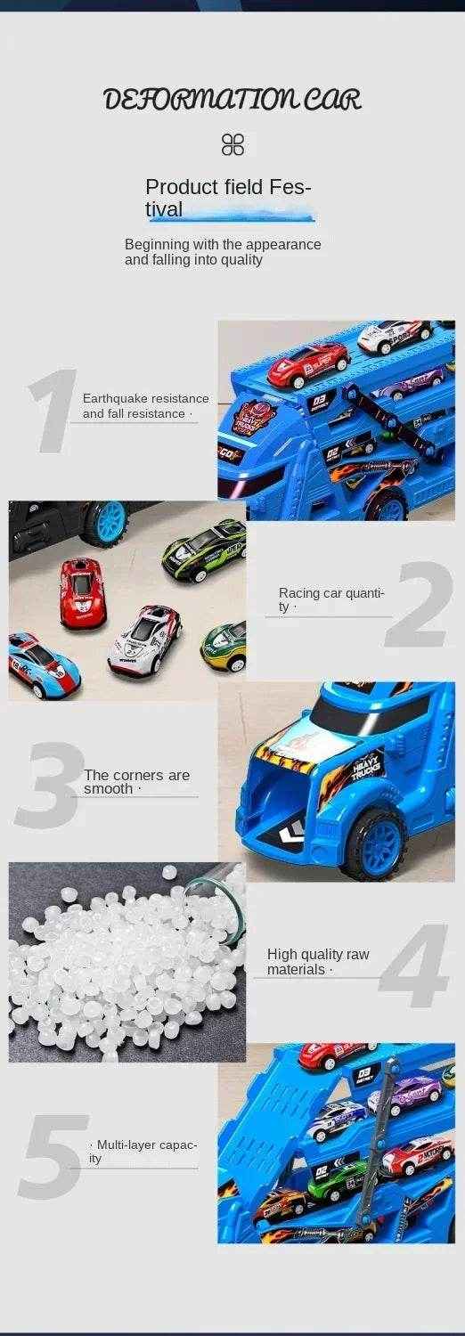 🚚Transforming Truck Toy with Folding Race Track for Boys Who Love Cars and Construction - ThiGui