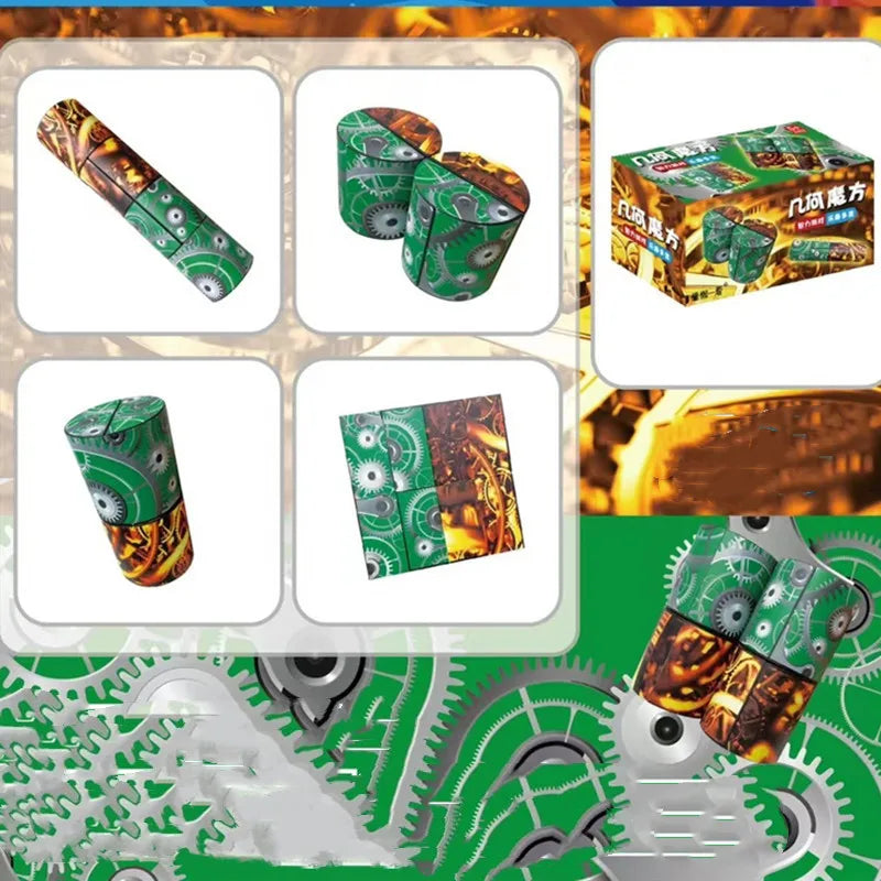 🧠 Smart Fun! Geometric Puzzle Cube Toy 🔄 | Shape-Shifting Fidget Game for Kids & Grown-Ups - ThiGui