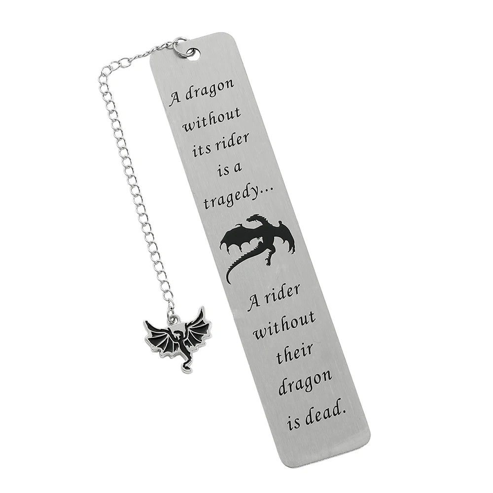 🐉📖 A Touch of Fantasy – Dragon Knight Stainless Steel Bookmark for Brave Young Readers ⚔️🔥 - ThiGui