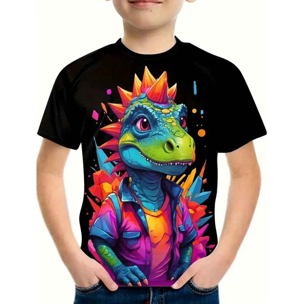 🦕 Epic Dino Adventure Tee – Roar Into Summer in Style! 3D Dinosaur Print T-Shirt for Boys – Cool, Bold, and Summer-Ready! - ThiGui