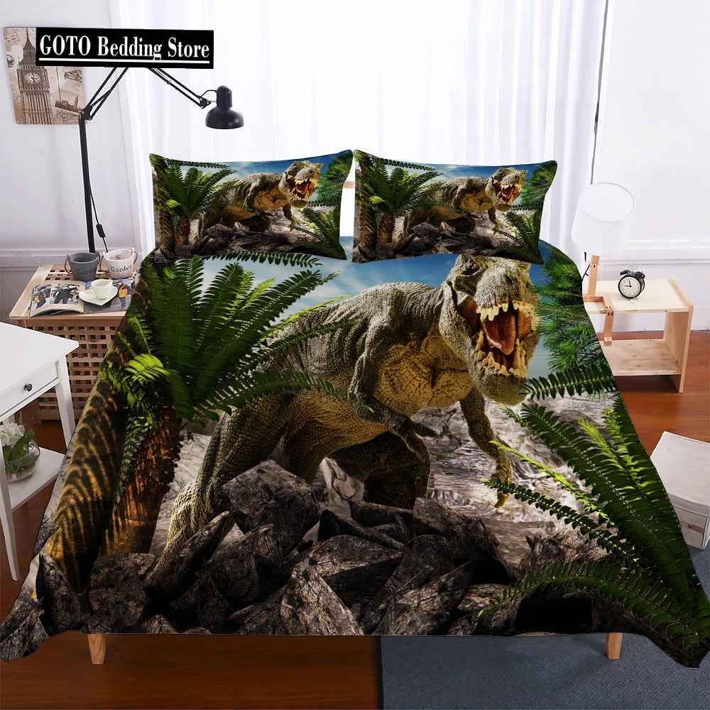 🦖Jurassic Dreams! 3D Dinosaur Bone Bedding Set for Budding Paleontologists - ThiGui