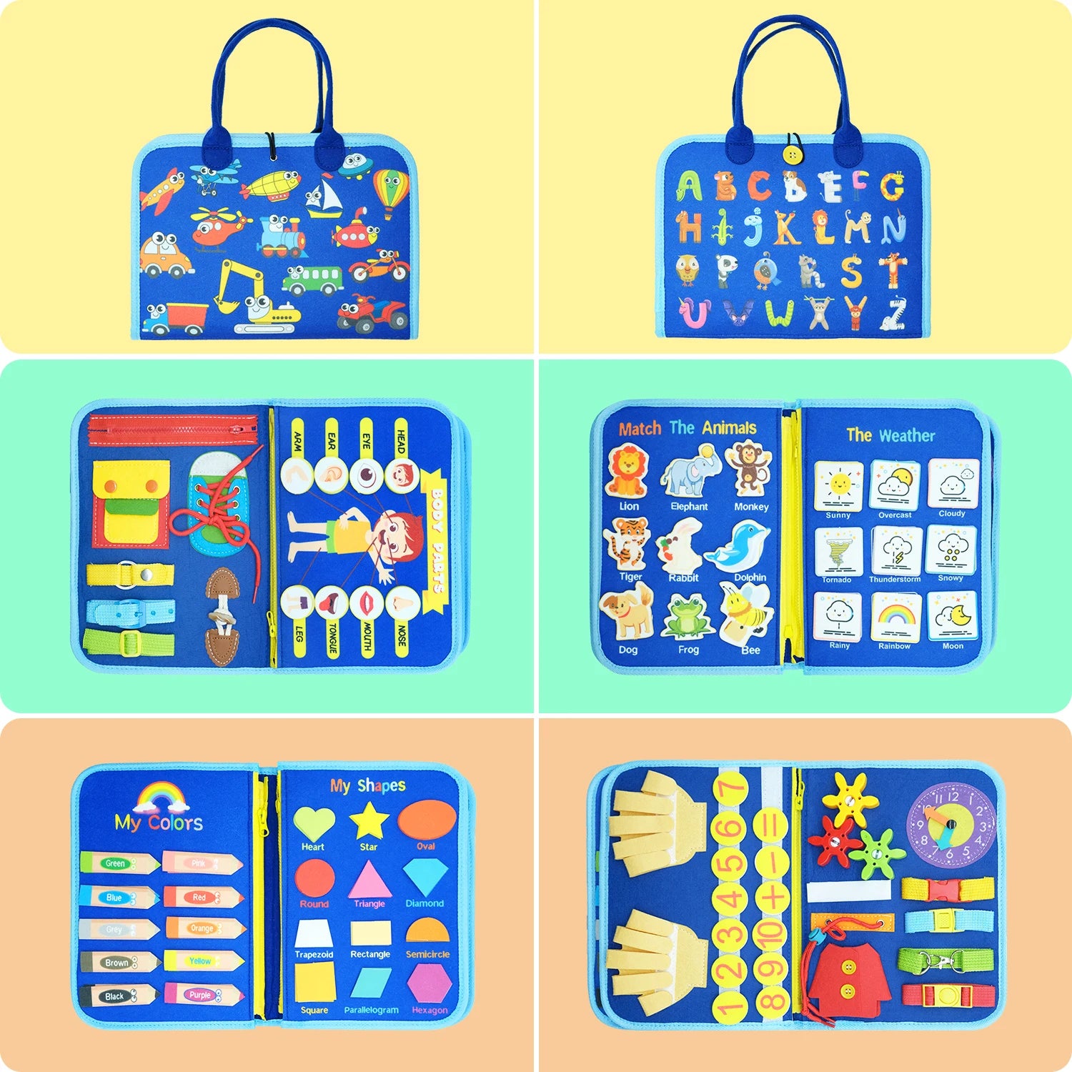 🧩 Montessori Busy Board – Travel-Friendly Toy for Little Learners! 🎀🧦✈️ - ThiGui