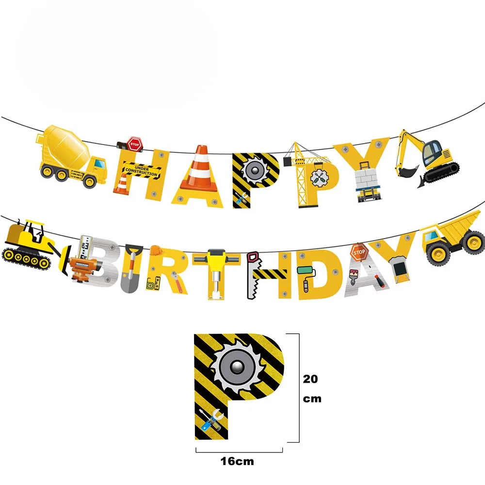 🚧 Party Zone Activated! Construction-Themed Tableware Set for Boys Who Dig Trucks 🛠️🎉 - ThiGui