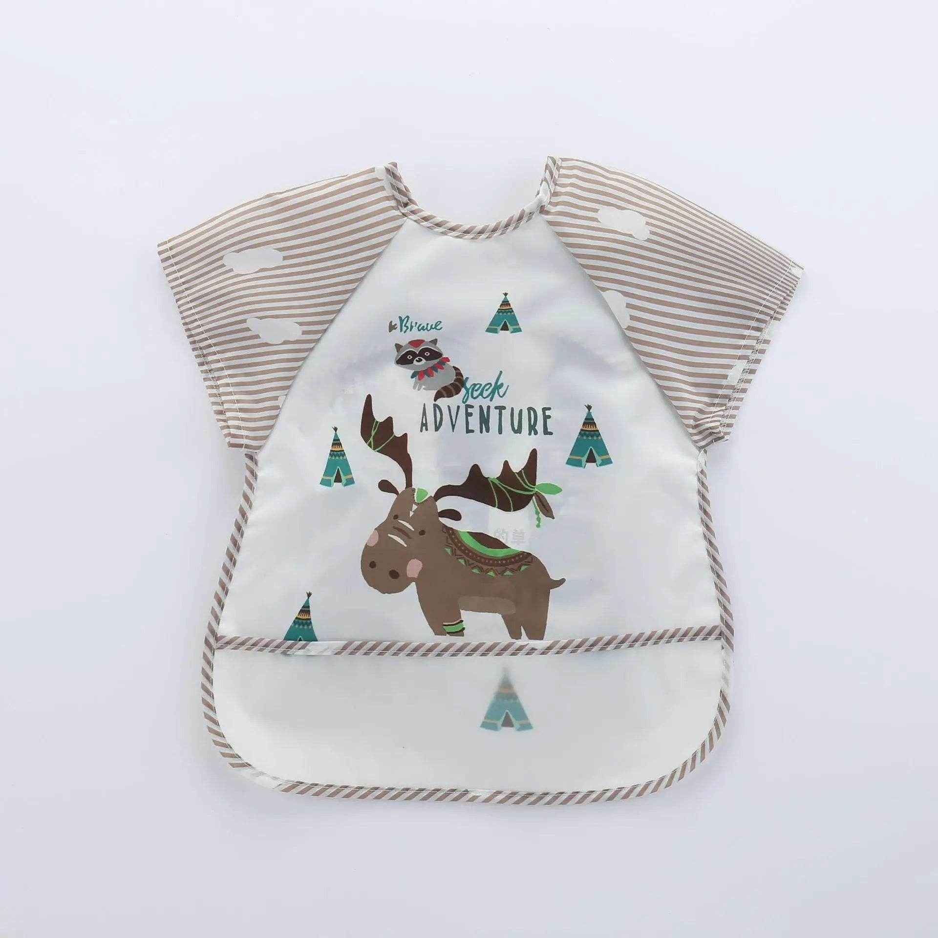 🍼Mess-Free Mealtimes with This Adorable Waterproof Long Sleeve Bib! - ThiGui
