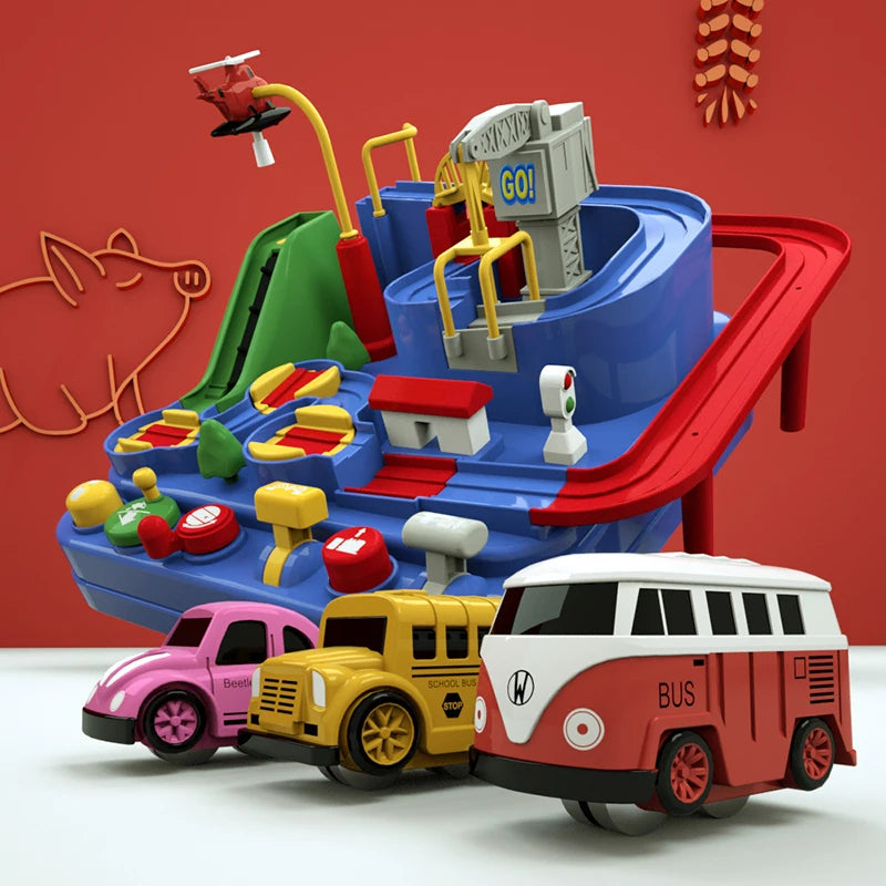 🚀🚗 Adventure Track Playset – Action-Packed Fun for Curious Kids! 🐒🛤️ - ThiGui