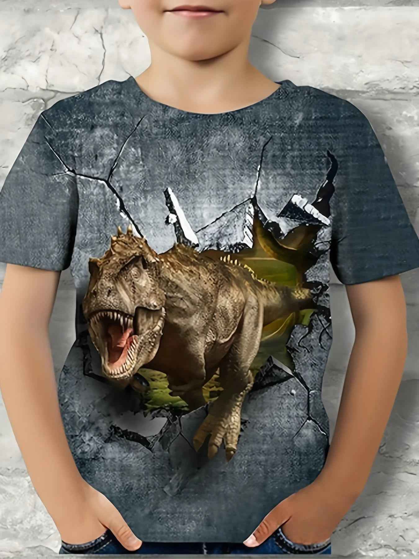 🦖Bold 3D Dino Tee – For Little Boys with Big Roars! - ThiGui