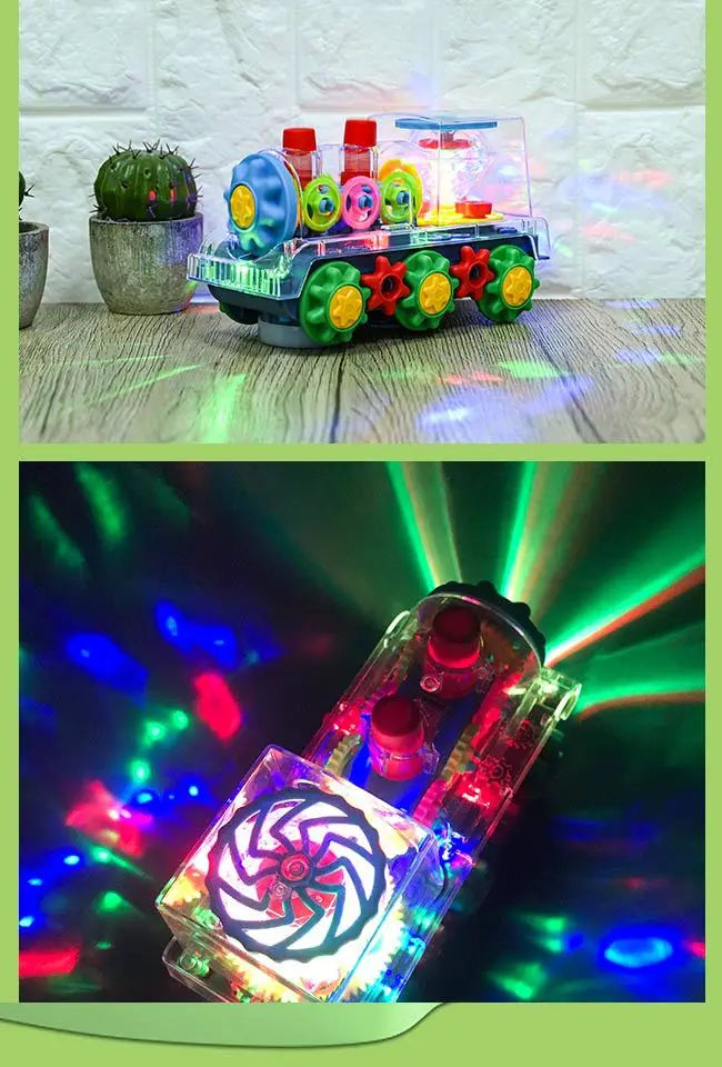 🚗💡 Light-Up Gear Car – Music, Motion & Magic for Little Motorheads! 🎶🔧 - ThiGui