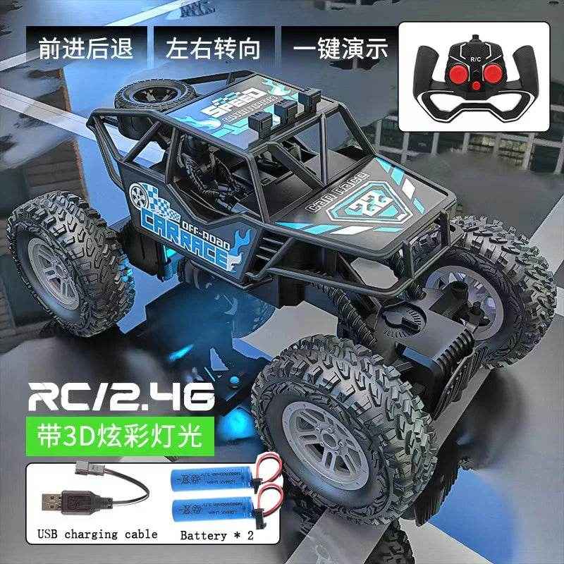 🎮Remote Control Stunt Car with Flashing Lights for Boys Who Love Speed and Glow-in-the-Dark Races - ThiGui