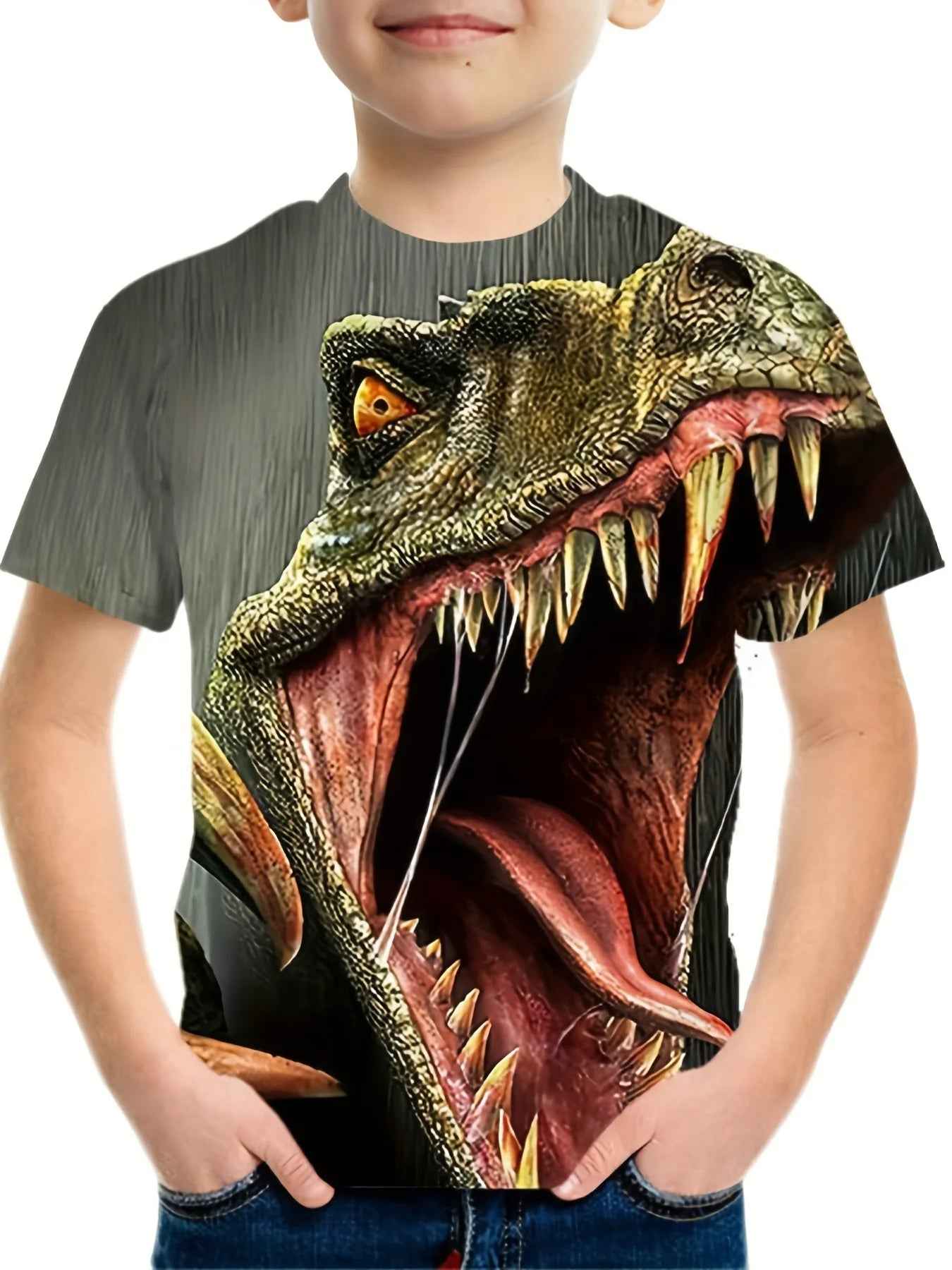 🦖Bold 3D Dino Tee – For Little Boys with Big Roars! - ThiGui