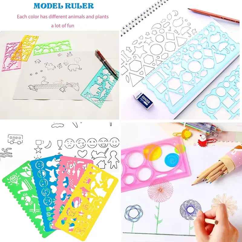 🎨Shape It, Trace It, Love It – Animal Art Ruler Set for Creative Little Hands! - ThiGui