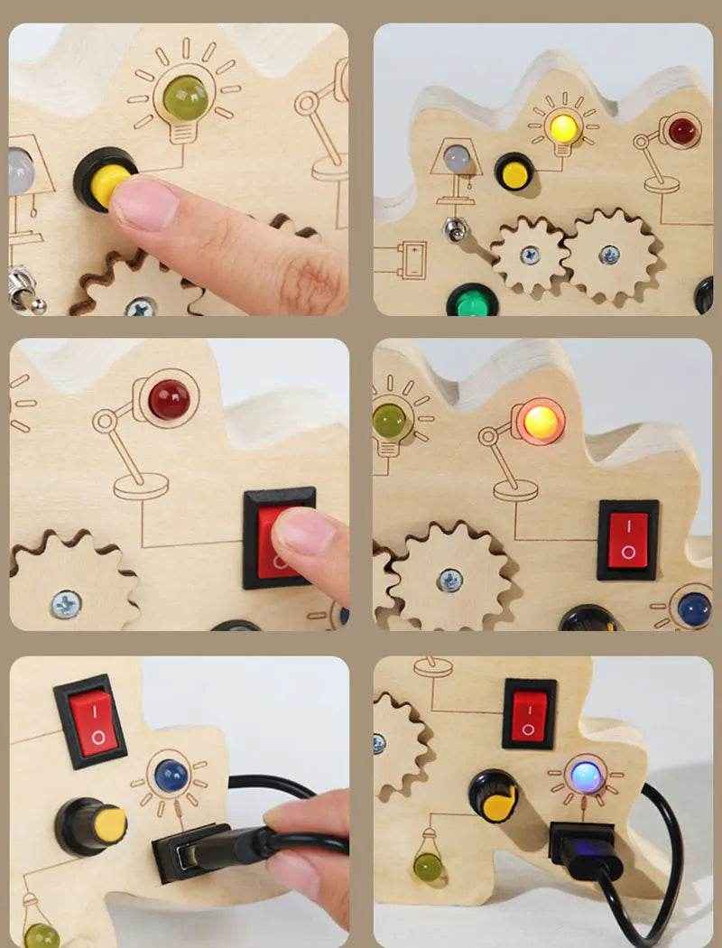 🌳Ultimate Montessori Busy Board – Light-Up Steering Wheel Fun for Curious Little Explorers! - ThiGui