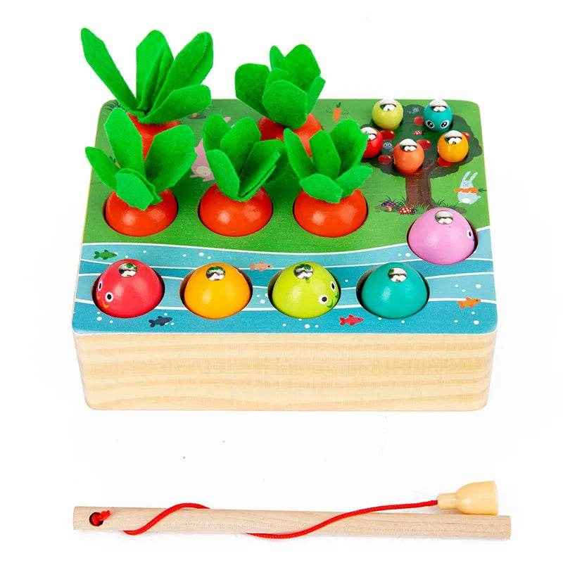 🌳Little Hands Harvest – Wooden Carrot Game for Smart Sorting & Sensory Fun - ThiGui