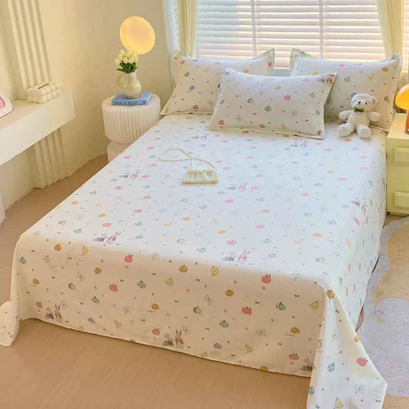 🛏️Fresh Flowers, Sweet Dreams – Soft Cotton Bed Sheet for Kids 🌸 - ThiGui