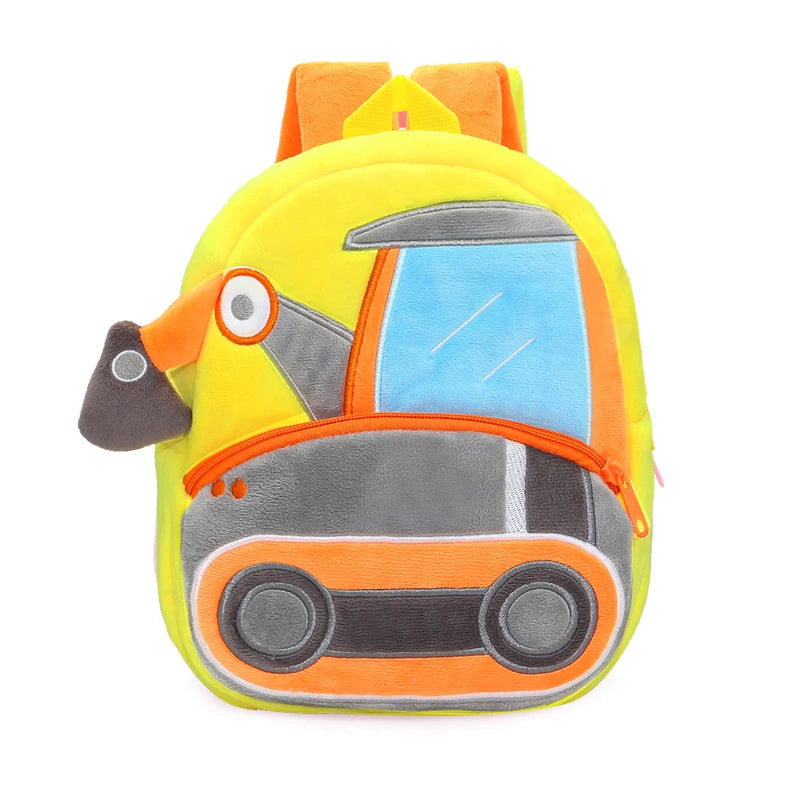 🚧👷‍♂️ Excavator Plush Backpack – Soft & Fun Schoolbag for Tiny Construction Fans! 🎒💛 - ThiGui