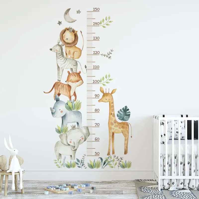 🐘3-in-1 Jungle Fun Growth Charts – Cute Animal Rulers for Growing Boys' Rooms - ThiGui