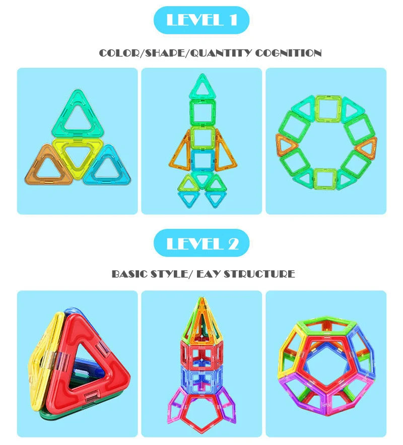 🌈 Magnetic Builder Blocks Set 🧲 | 50–100pcs of Creative STEM Fun for Curious Kids 🧠 - ThiGui