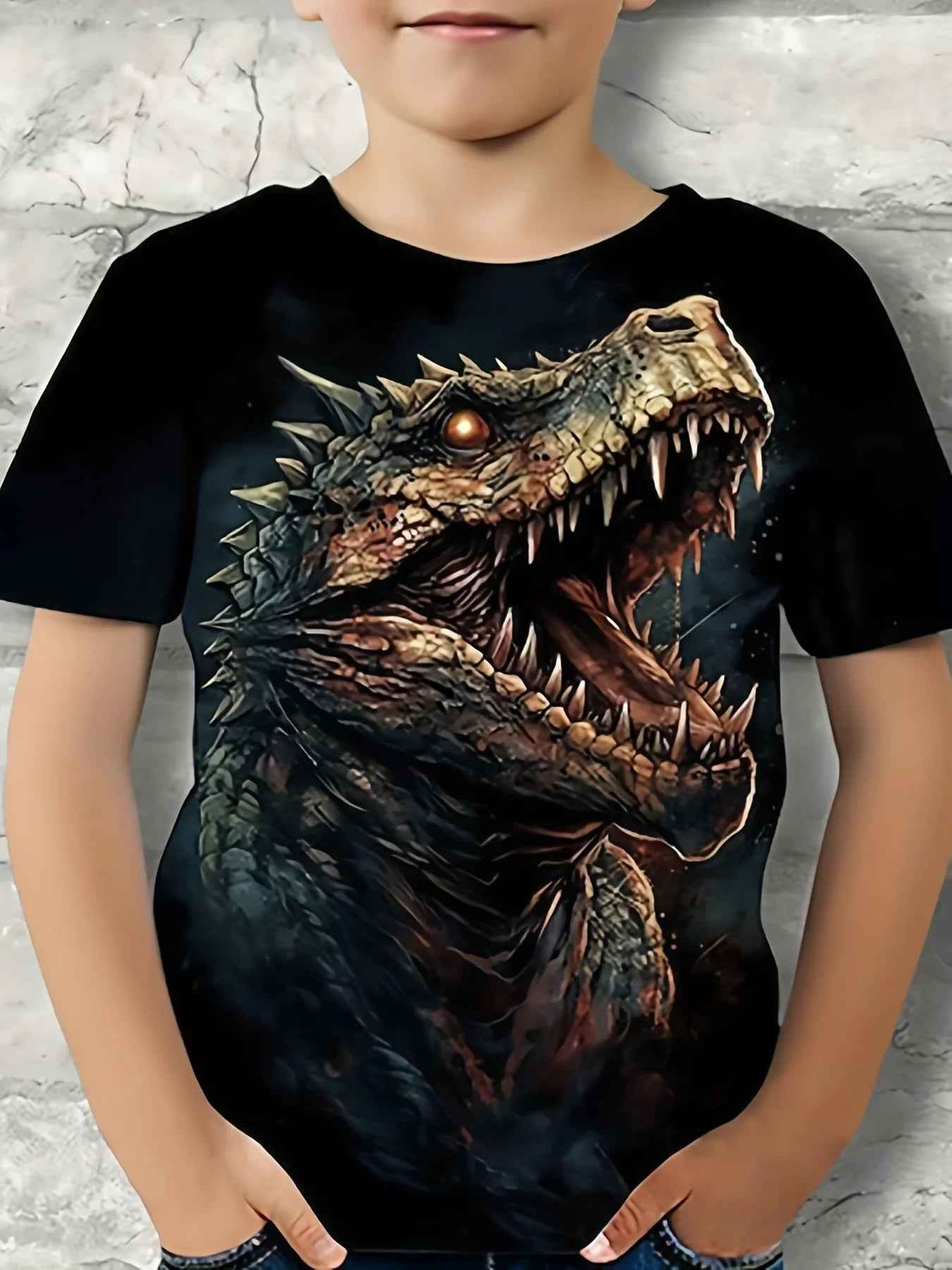 🦖Bold 3D Dino Tee – For Little Boys with Big Roars! - ThiGui